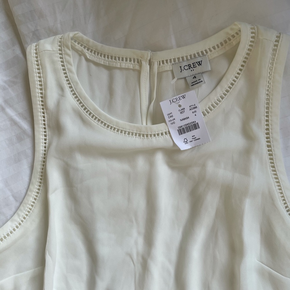 JCREW white sleeveless chiffon blouse